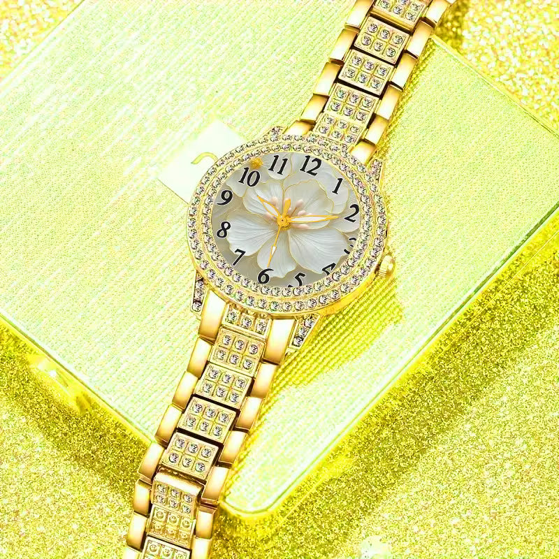 ⌚💎 6pcs Minimalist Quartz Watch & Jewelry Gift Set – Stainless Steel Shockproof Wristwatch with Matching Necklace, Earrings, Bracelet & Ring | Elegant Luxury Set for Women