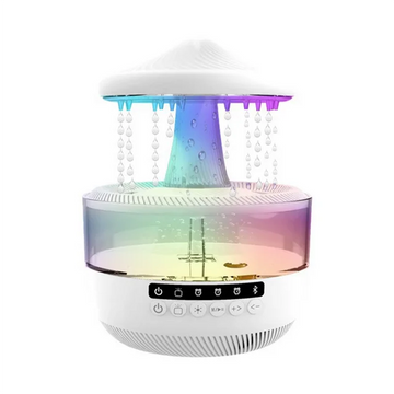 🌧️🎵 Audio Humidifier with Rain Effect – LED Aromatherapy Diffuser & Sleep Night Light