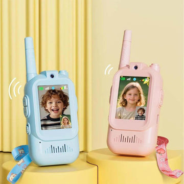 📷🎙️ Video Walkie Talkies for Kids 2 Pack(Blue&Pink) – HD Camera, Voice Changer, Screen Display & Two-Way Video Communication Toy