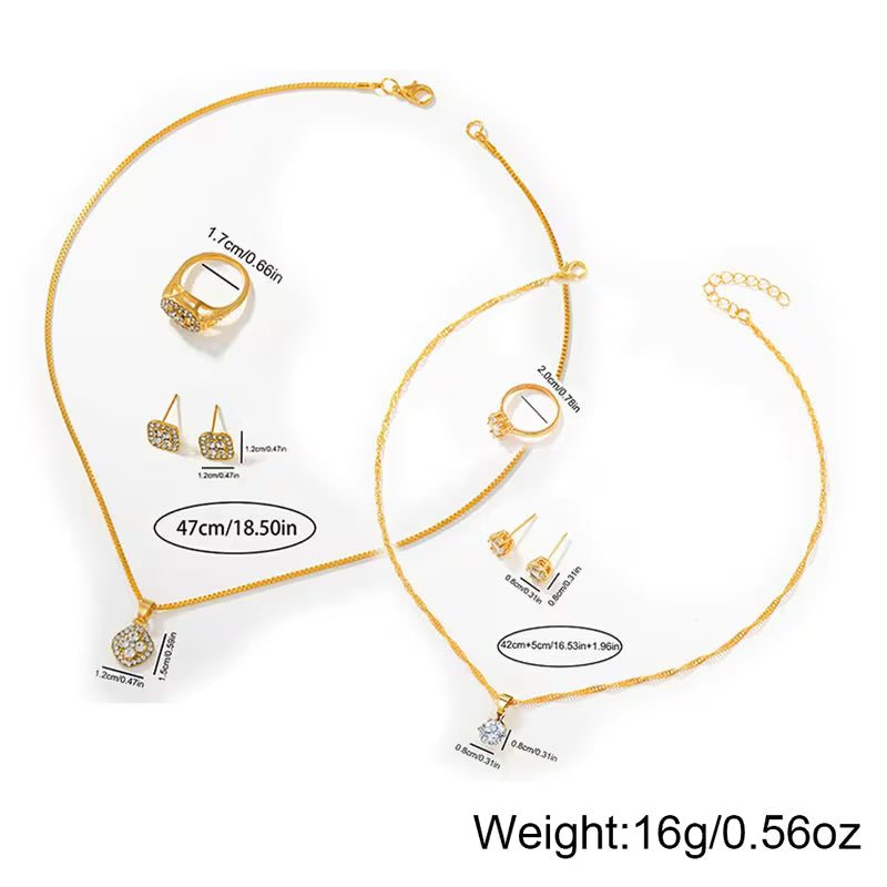 ✨ 9PCS Women’s Elegant Quartz Watch & Jewelry Set – Fashion Alloy Wristwatch with Shiny Necklaces, Rings & Earrings | Perfect Gift for Valentine’s Day, Ramadan & Christmas 🎁