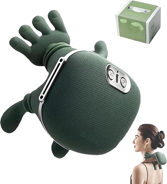 💆‍♂️🔥 USB Electric Massager with Heating & 6D Hand Simulation – Portable Rechargeable Massage Device for Neck, Shoulders, Back & Legs