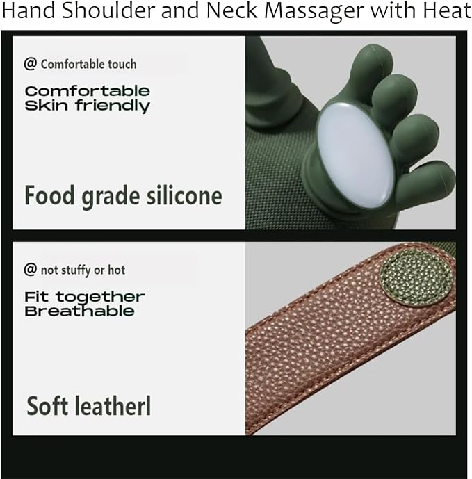 💆‍♂️🔥 USB Electric Massager with Heating & 6D Hand Simulation – Portable Rechargeable Massage Device for Neck, Shoulders, Back & Legs