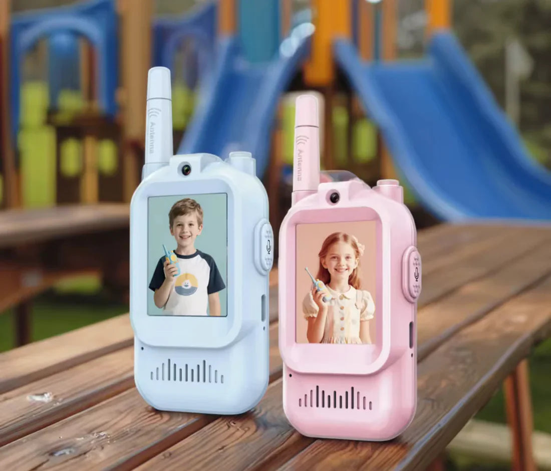 📷🎙️ Video Walkie Talkies for Kids 2 Pack(Blue&Pink) – HD Camera, Voice Changer, Screen Display & Two-Way Video Communication Toy