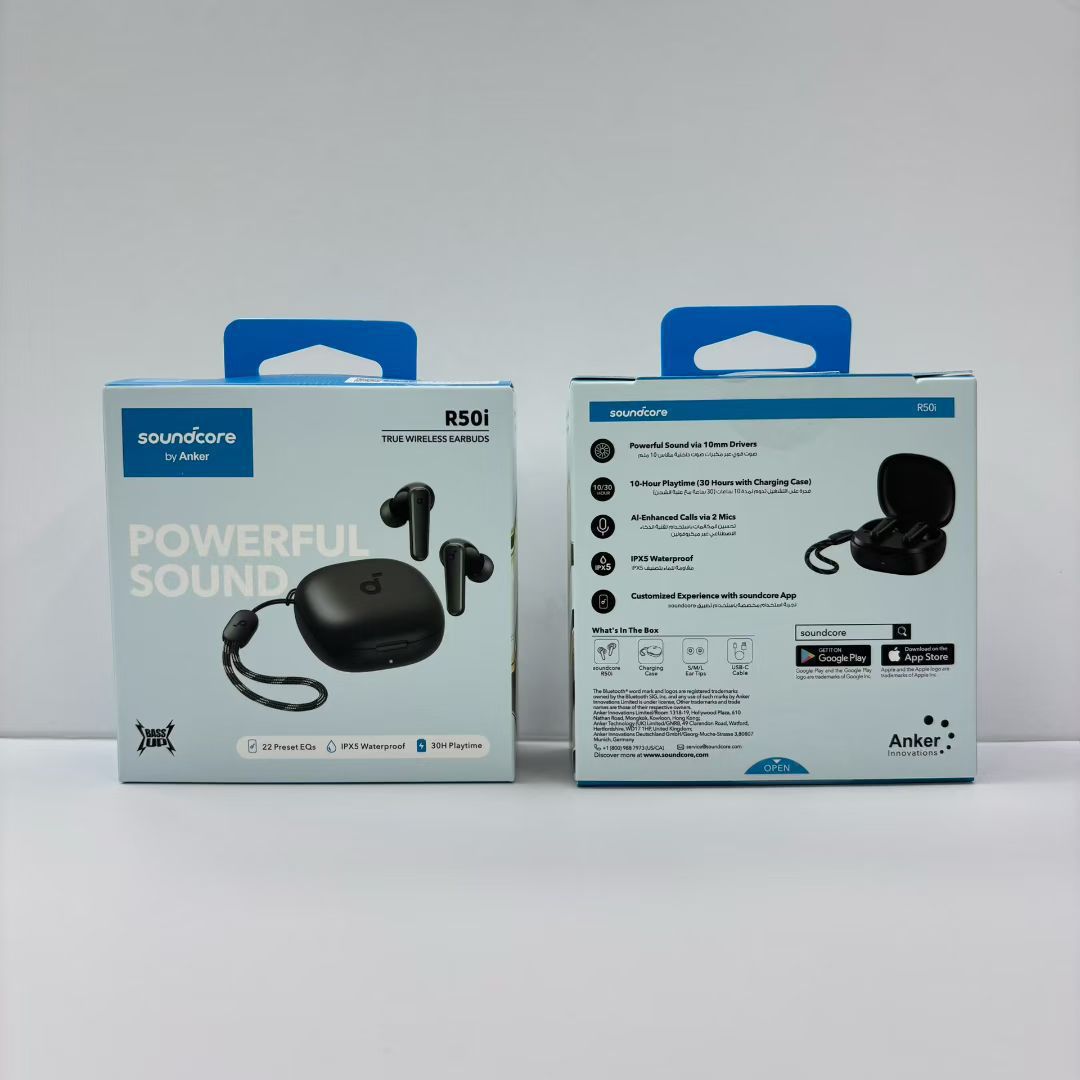 🎧🔥 Sound core R50i True Wireless Earbuds – Powerful Sound, AI Clear Calls, Bluetooth 5.3, Long Battery Life