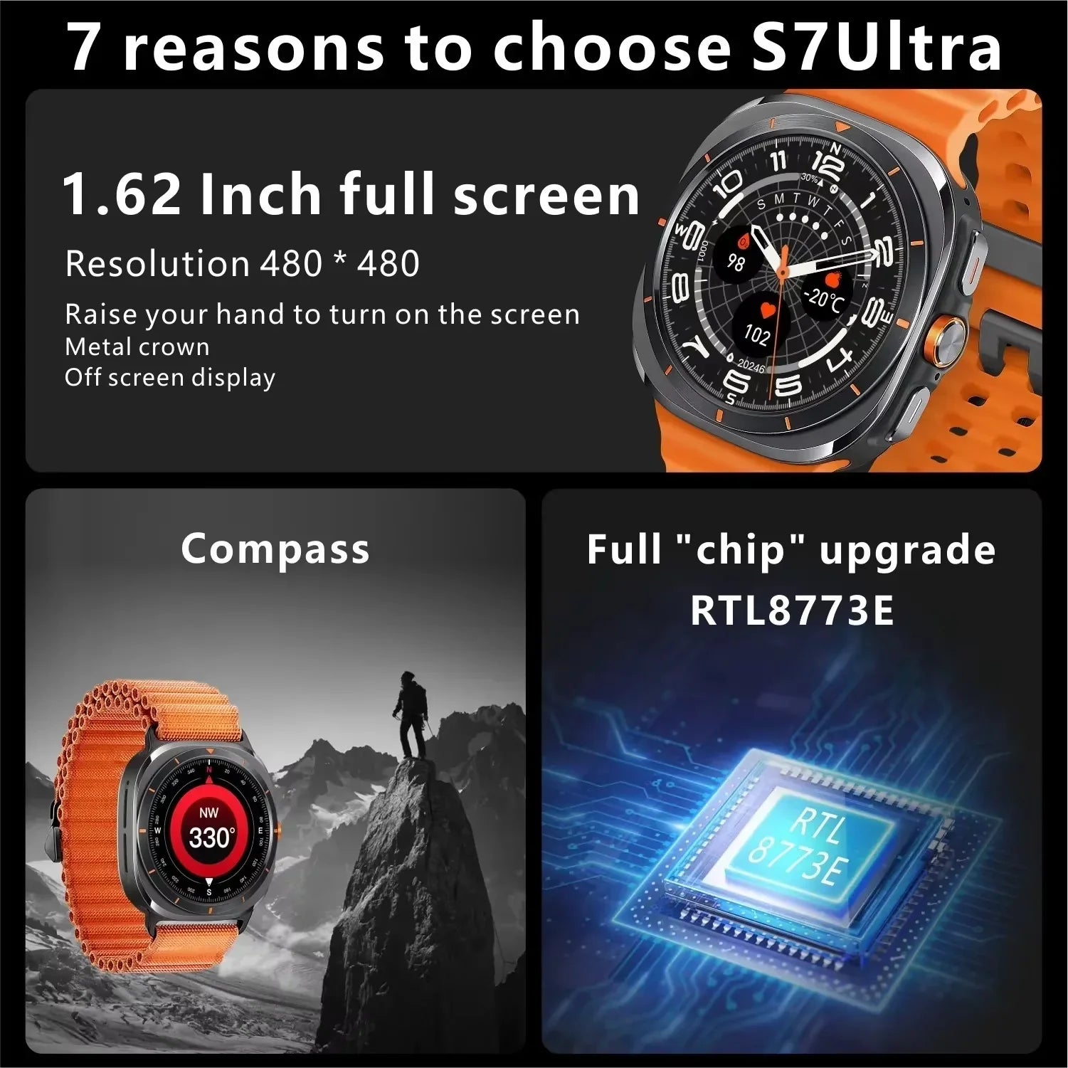 ⌚ 7-in-1 Ultra Smartwatch | Galaxy Watch Ultra Style – Advanced Fitness Tracker with Bluetooth Calling & Multi-Sports Modes 🚀