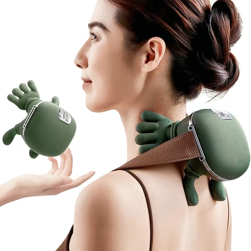 💆‍♂️🔥 USB Electric Massager with Heating & 6D Hand Simulation – Portable Rechargeable Massage Device for Neck, Shoulders, Back & Legs
